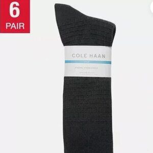 Cole Haan Men's Casual Dress Socks Black 6 Pairs